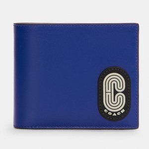 Coach 3 in 1 Wallet Colorblock Sport Blue/Yellow/Signature Leather Card Holder